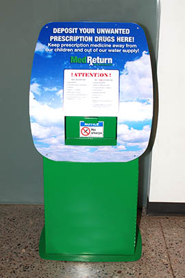 A MedReturn box stationed at the Coolidge Police Station.