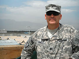 Army Chaplain (Capt.) Doug Windley, shown here in Kandahar, served with the North Carolina National Guard in Kuwait, Afghanistan and Qatar.