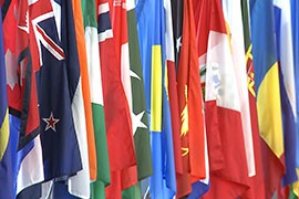 A hall of other nations' flags at the State Department. Unlike others at the department, Jack Jackson Jr. deals with sovereign governments inside U.S. borders, the Native American governments. He talks about the challenges of the job.
