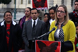 Rep. Kyrsten Sinema, D-Phoenix talks about her staffer, Erika Andiola, who left her congressional job so she could focus on fighting her mother's threatened deportation.