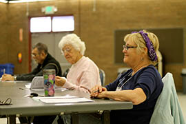 Suzanne Campbell participates in a session of Stand Still Fall Prevention in Phoenix.