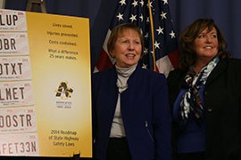 Jacqueline Gillan, left, and Catherine Chase of the Advocates for Highway and Auto Safety at the release of the association's 2014 ranking of states for highway-safety laws. Arizona, once again, finished near the bottom in the association's estimation.