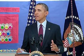 President Barack Obama made remarks about his fiscal 2015 budget at a Washington, D.C., grade school this week after he sent the $3.9 trillion document ot Congress.