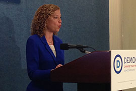 Rep. Debbie Wasserman Schultz, D-Fla., the chair of the Democratic National Comittee, cited Arizona repeatedly Tuesday for what she said were failures of the national Republican Party to expand its appeal to minorities and women.