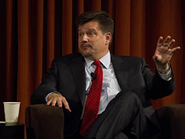 Arizona Cardinals President Michael Bidwill speaks Friday at the Society of Business Editors and Writers' spring conference in Phoenix.