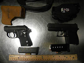 Examples of guns confiscated at Phoenix Sky Harbor International Airport.