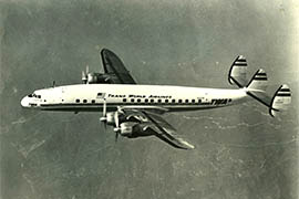A Trans World Airlines Lockheed Super Constellation, the type of plane involved in the 1956 collision above the Grand Canyon.