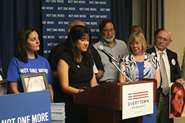 Roxanna Green, mother of Tucson shooting victim Christina-Taylor, joins other survivors and relatives to victims of gun violence to urge Congress to take action on ending senseless acts of gun violence.