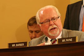 Rep. Ron Barber, D-Tucson, questions witnesses during a hearing of the House Committee on Homeland Security that looked at the government's response to immgrant children streaming over the Southwest border.