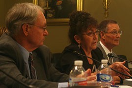 Gila County Supervisor Tommie Martin, center, testifies on the benefits of carbon sequestration on public lands. If ranchers could let their animals graze on public lands, she said, it would produce meat, milk and other products while helpihg the environment.