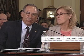 Howard and Jean Somers told the House Veterans Affairs Committee that their son, Daniel, spent 