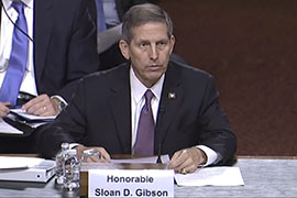 Acting Veterans Affairs Secretary Sloan Gibson told a Senate panel that it will take more than $17 billion over three years to fix problems at the agency that he inherited last month. A congreeional bill to address problems at the agency would cost at least $30 billion by one estimate.