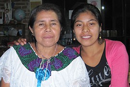 Pascuala Perez Gutierrez, left, and Margarita Vasquez Boloma work with the Fray Pedro de la Nada Committee for Human Rights to educate indigenous women in Chiapas about their rights.