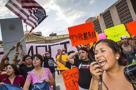 DREAMers at a rally in front of the Arizona Capitol.