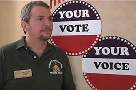 Luke Bate, assistant director of the Arizona Capitol Museum, said a new exhibit on votingaims to help people understand that government isn't separate from the governed.