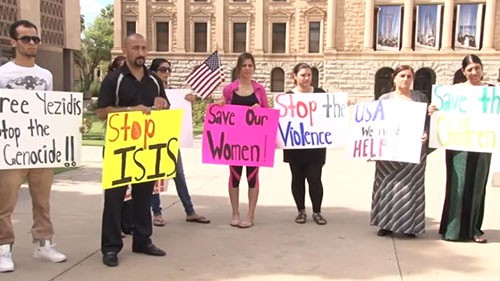 Arizona Congressman Ted Franks met with members of the Yazidi community in Phoenix, who are demanding more action against the Islamic State group. Reporter <b>Analise Ortiz</b> went to the conference.