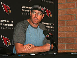 Carson Palmer discusses the season-ending injury to his left knee.