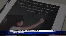Advocates used kids' letters to bolster their argument that a budget deal between Gov. Doug Ducey and GOP legislative leaders is bad for Arizona's children.