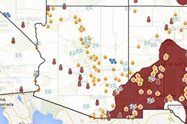 A Natural Resources Defense Council map shows extreme weather events - from high temperatures to floods and wildfires - in Arizona that it says are linked to climate change.