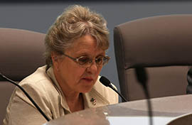 Diane Douglas attends a meeting of the State Board of Education.