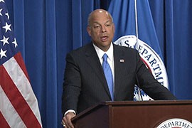 Homeland Security Secretary Jeh Johnson said that a sharp drop in apprehension of immigrants along the Southwest border shows that investments in border security are paying off.