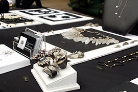 Intricate jewelry from Francesca Marcenaro on display at Hatton Garden on July 27. The Garden area is considered the epicentre of the London jewelry trade.
