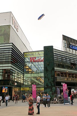 Westfield Mall is located right next to Olympic Park and is part of London's effort to revitalize the east end of London in conjunction with the 2012 Olympics.