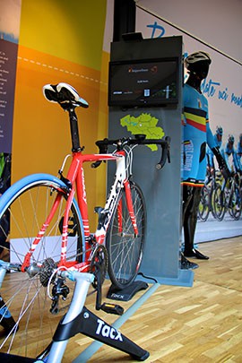 The Belgium national house features an interactive cycling tour through all regions of the country.