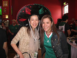 Team Mexico fans dress up in Mexican attire to watch the soccer match against Japan at Mestizo Restaurant and Tequila bar Tuesday, August 7, 2012.