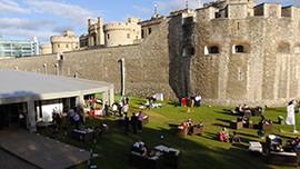 The House of Nations, which is located next to London Tower, also has an outdoor seating area where guests can play life-size versions of their favorite board games such as checkers, Connect 4, and Jenga.