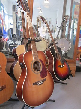 Guitars and banjos are some of the instruments sold by the Duke of Uke in east London.