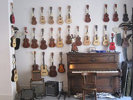 Ukuleles and amplifiers are sold at the Duke of Uke in London.  The store also provides music lessons and hosts shows and jam sessions for local musicians.