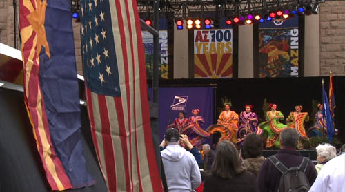 A day full of celebrations at the Capitol marked the state’s centennial. Performances, music and events all took place, while Gov. Jan Brewer addressed the state and its milestone. Cronkite News reporter <b>Nathan O'Neal</b> has more.